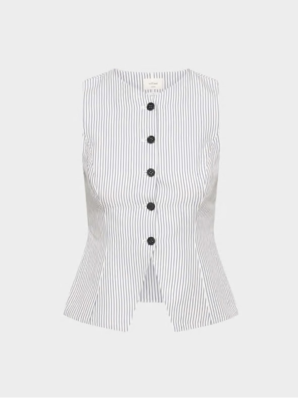 Aritzia CruiseLinen White/Blue Striped Regal Vest